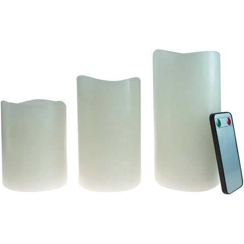 Image of Flameless LED Pillar Candles 3-Pack Vanilla Scented