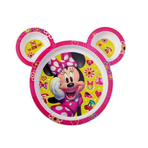 Image of Disney Minnie Mouse Feeding Set, Minnie Mouse Plate, Bowl, Knife & Fork Set, 4 Pieces